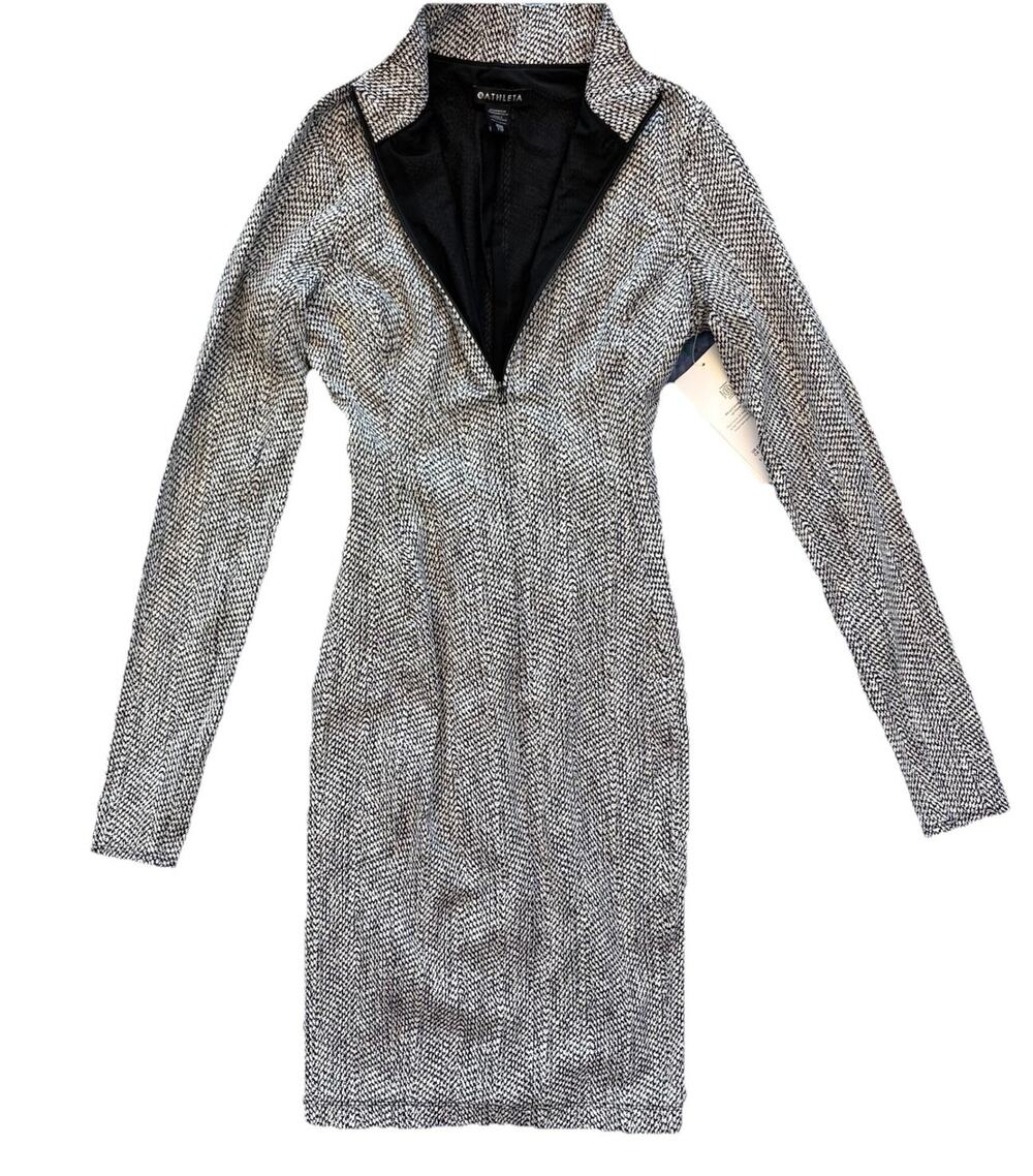 NWT Athleta XXS Bodycon Dress Gray Long sleeve Athleisure Comfort $169